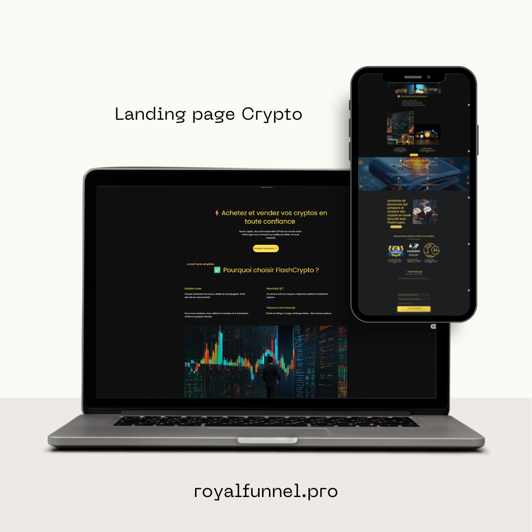 Mockup Plateforme d'actualités crypto